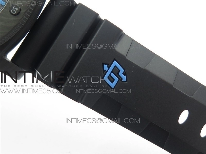PAM1616 Carbotech 47mm VSF Best Edition Black Dial Blue Markers on Rubber Strap P.9010 Clone